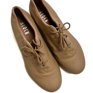 BLOCH Ladies Tan Leather Tap Dance Shoes 7